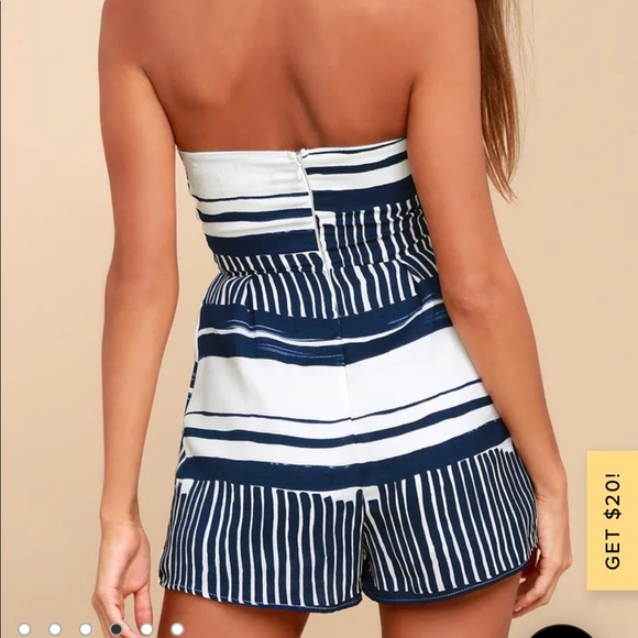 DELPHI BLUE AND WHITE STRIPED ROMPER - Picture 4 of 4